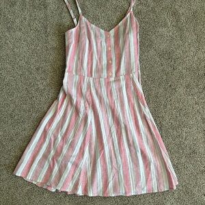 GAP Pink and White Striped Dress